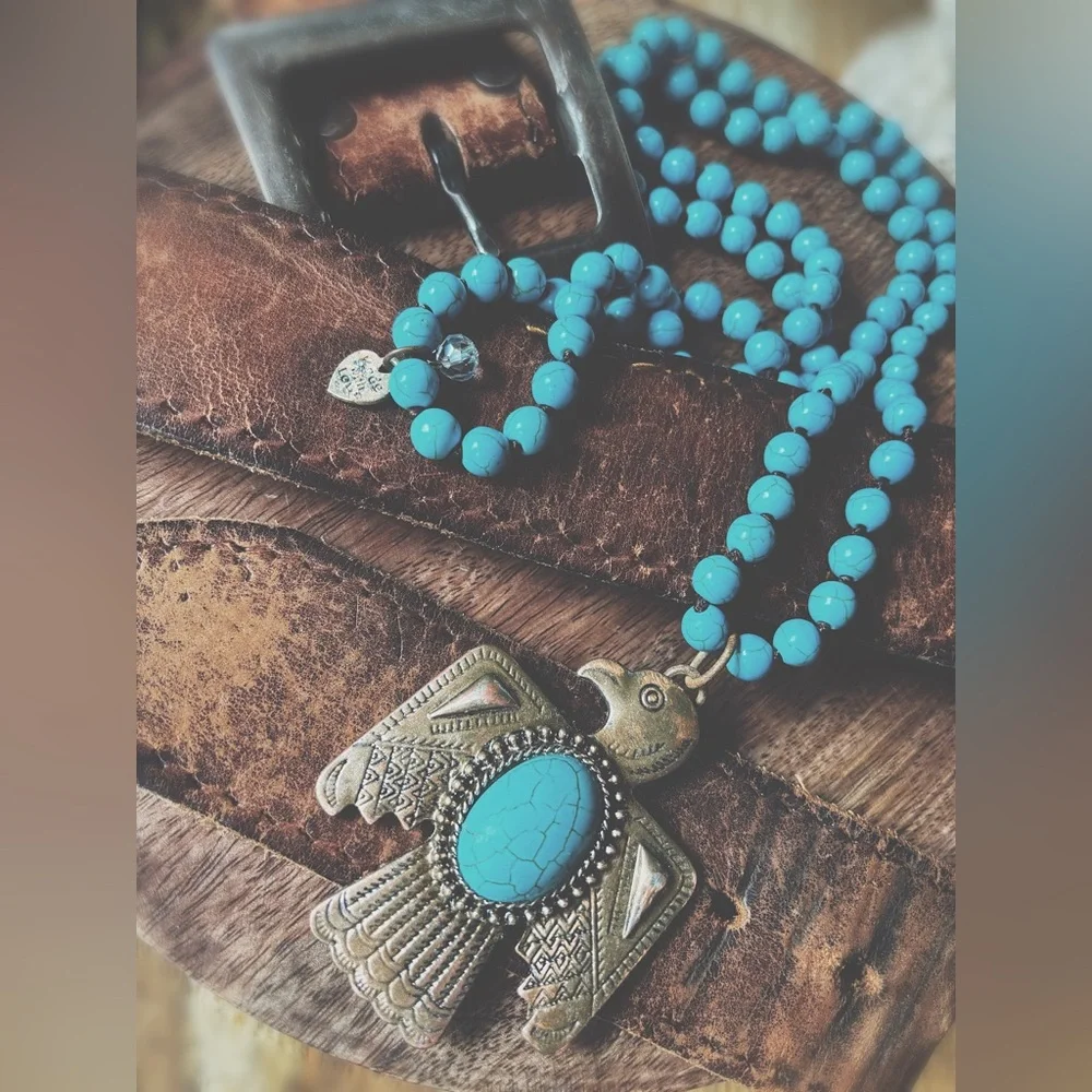 Necklace Aztec Eagle Statement Pendant